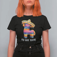 Funny Rainbow Pinata Sombrero T Shirt For Women Id Hit That