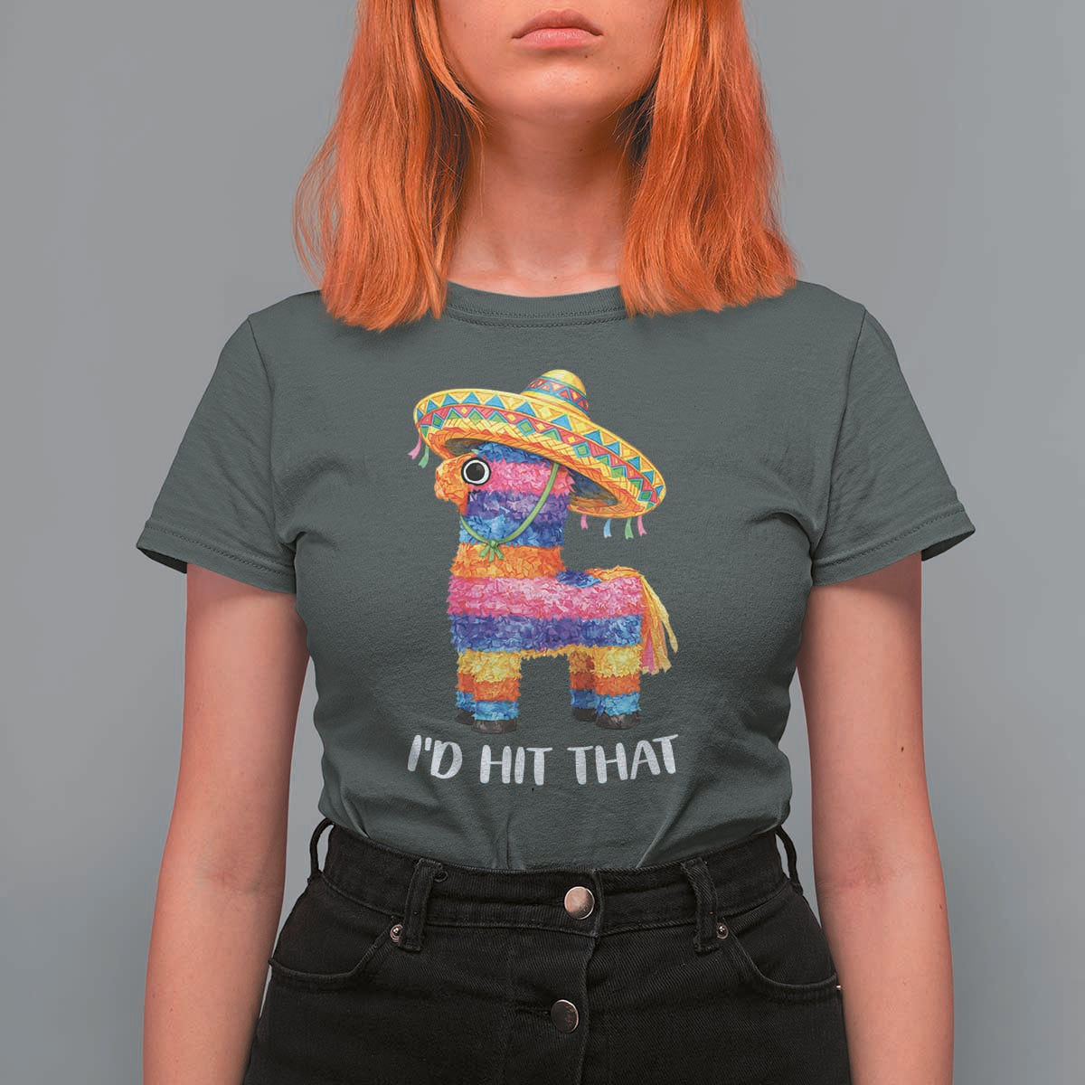 Funny Rainbow Pinata Sombrero T Shirt For Women Id Hit That