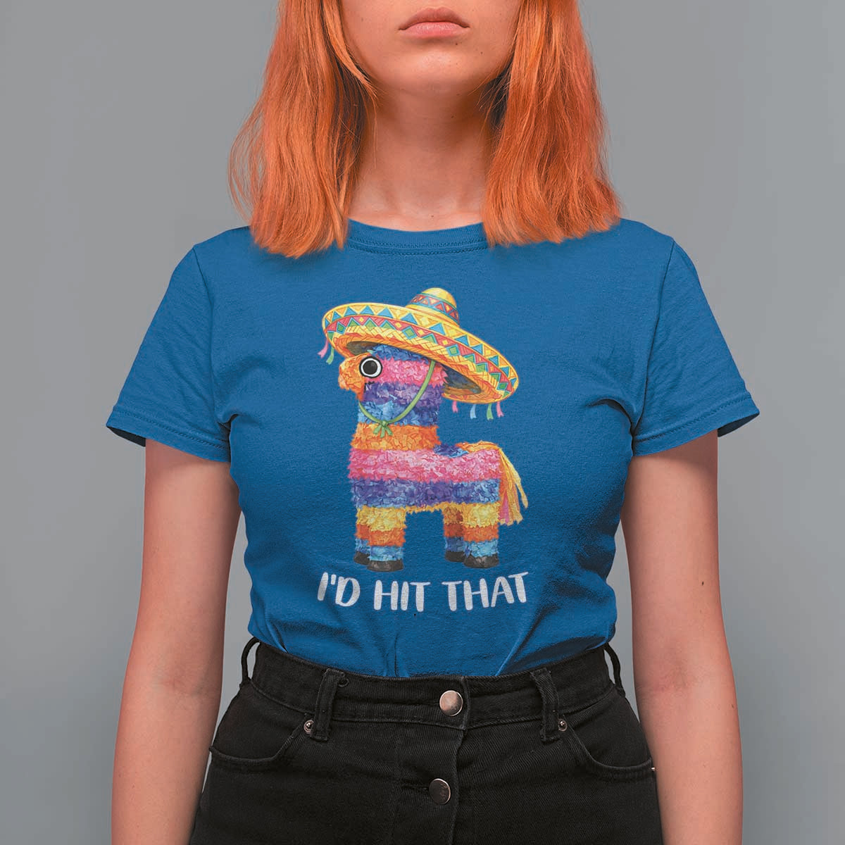 Funny Rainbow Pinata Sombrero T Shirt For Women Id Hit That