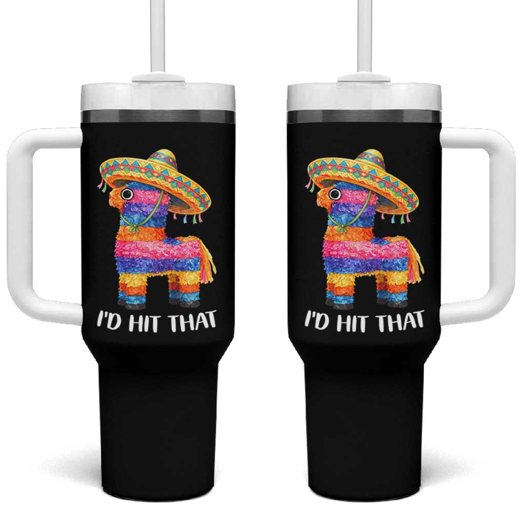 Funny Rainbow Pinata Sombrero Tumbler With Handle Id Hit That