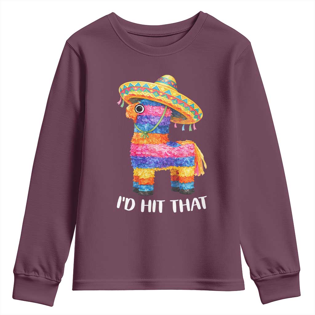 Funny Rainbow Pinata Sombrero Youth Sweatshirt Id Hit That