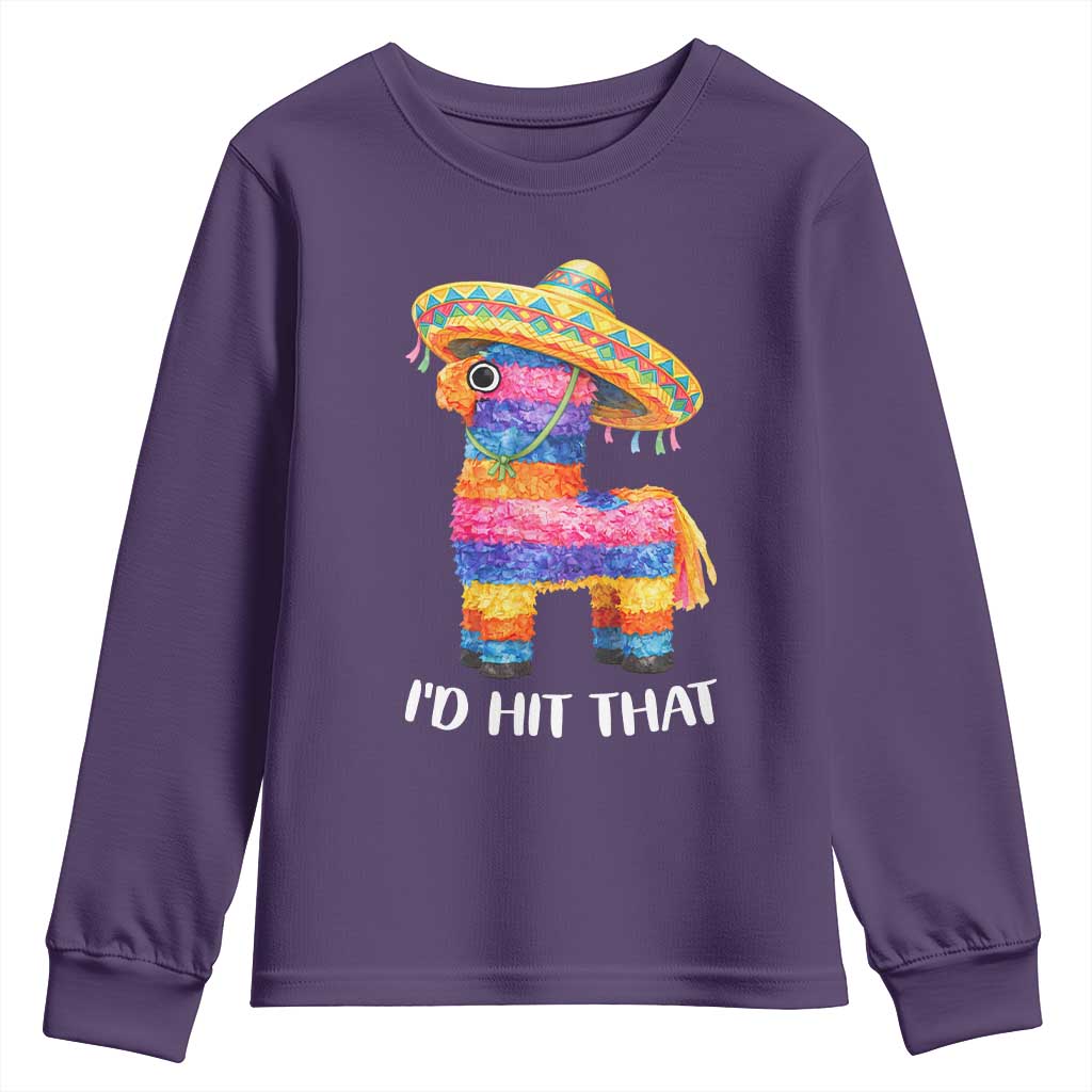 Funny Rainbow Pinata Sombrero Youth Sweatshirt Id Hit That