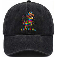 Mexican Fiesta Pinata Washed Cotton Baseball Cap Funny Cinco De Mayo