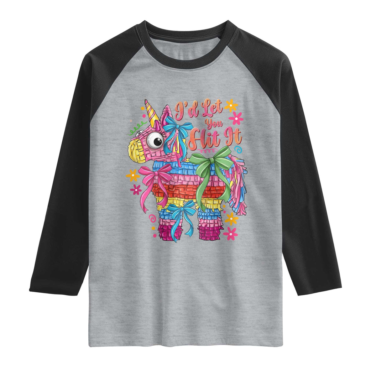 Funny Cinco De Mayo Pinata Raglan Shirt Id Let You Hit It