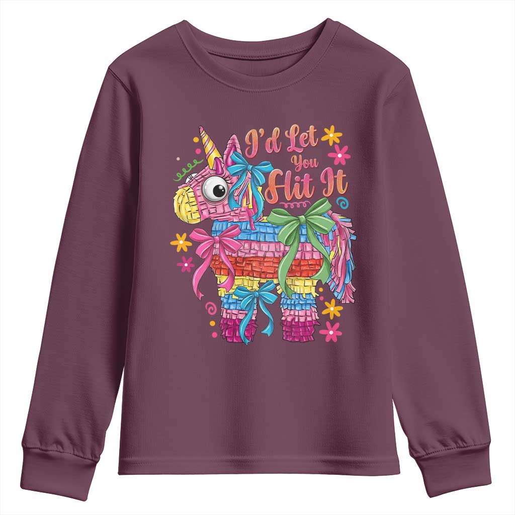 Funny Cinco De Mayo Pinata Youth Sweatshirt Id Let You Hit It