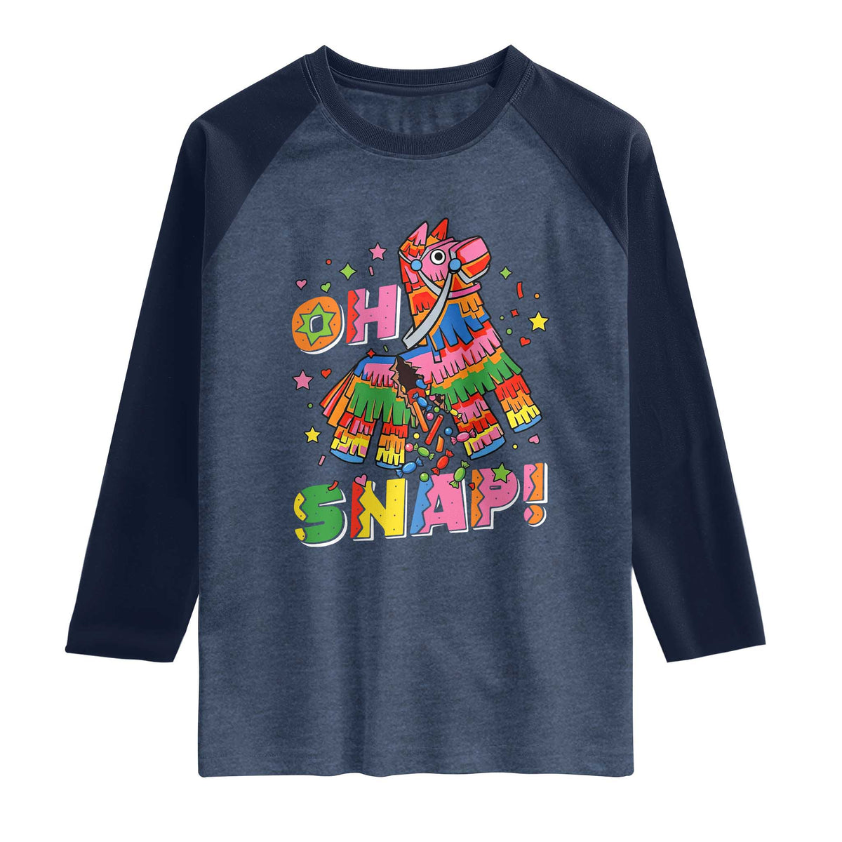 Funny Cinco De Mayo Pinata Candy Party Raglan Shirt Oh Snap