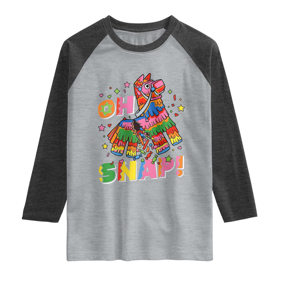 Funny Cinco De Mayo Pinata Candy Party Raglan Shirt Oh Snap
