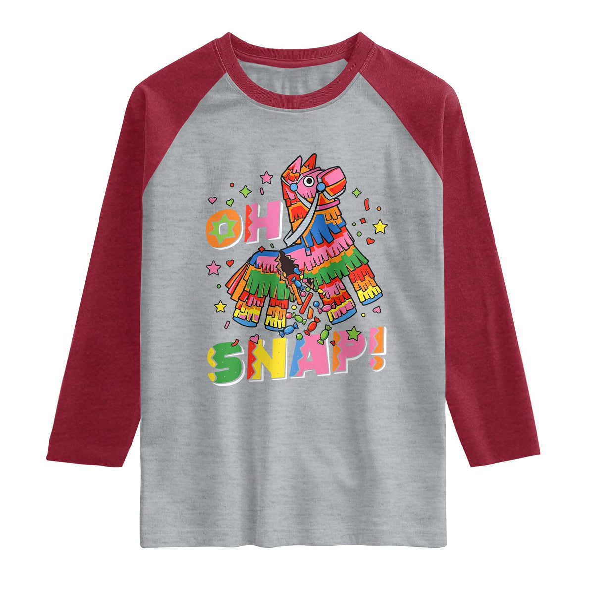 Funny Cinco De Mayo Pinata Candy Party Raglan Shirt Oh Snap