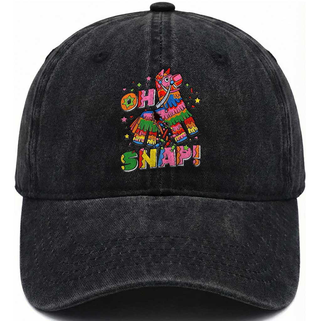 Funny Cinco De Mayo Pinata Candy Party Washed Cotton Baseball Cap Oh Snap