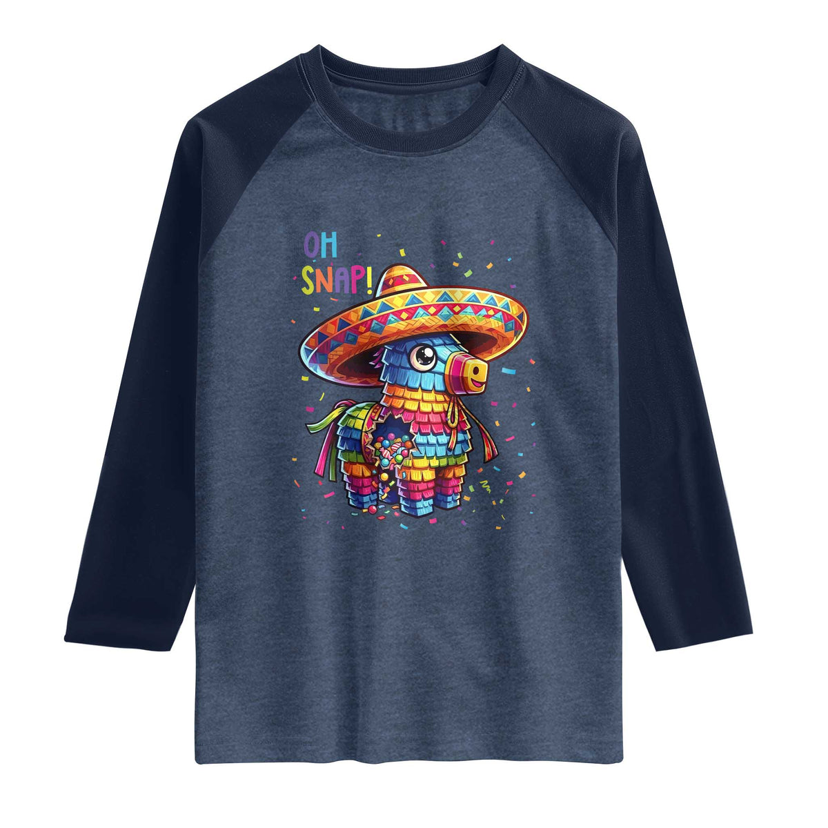 Hilarious Pinata Candy Rainbow Fiesta Party Raglan Shirt Oh Snap