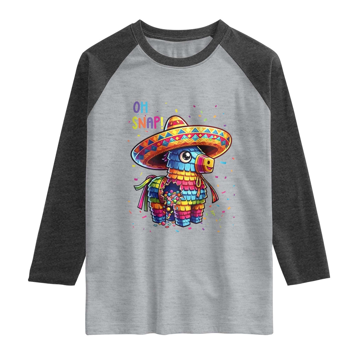 Hilarious Pinata Candy Rainbow Fiesta Party Raglan Shirt Oh Snap