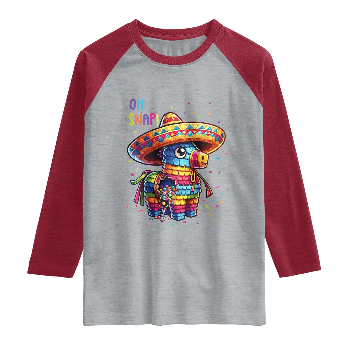 Hilarious Pinata Candy Rainbow Fiesta Party Raglan Shirt Oh Snap