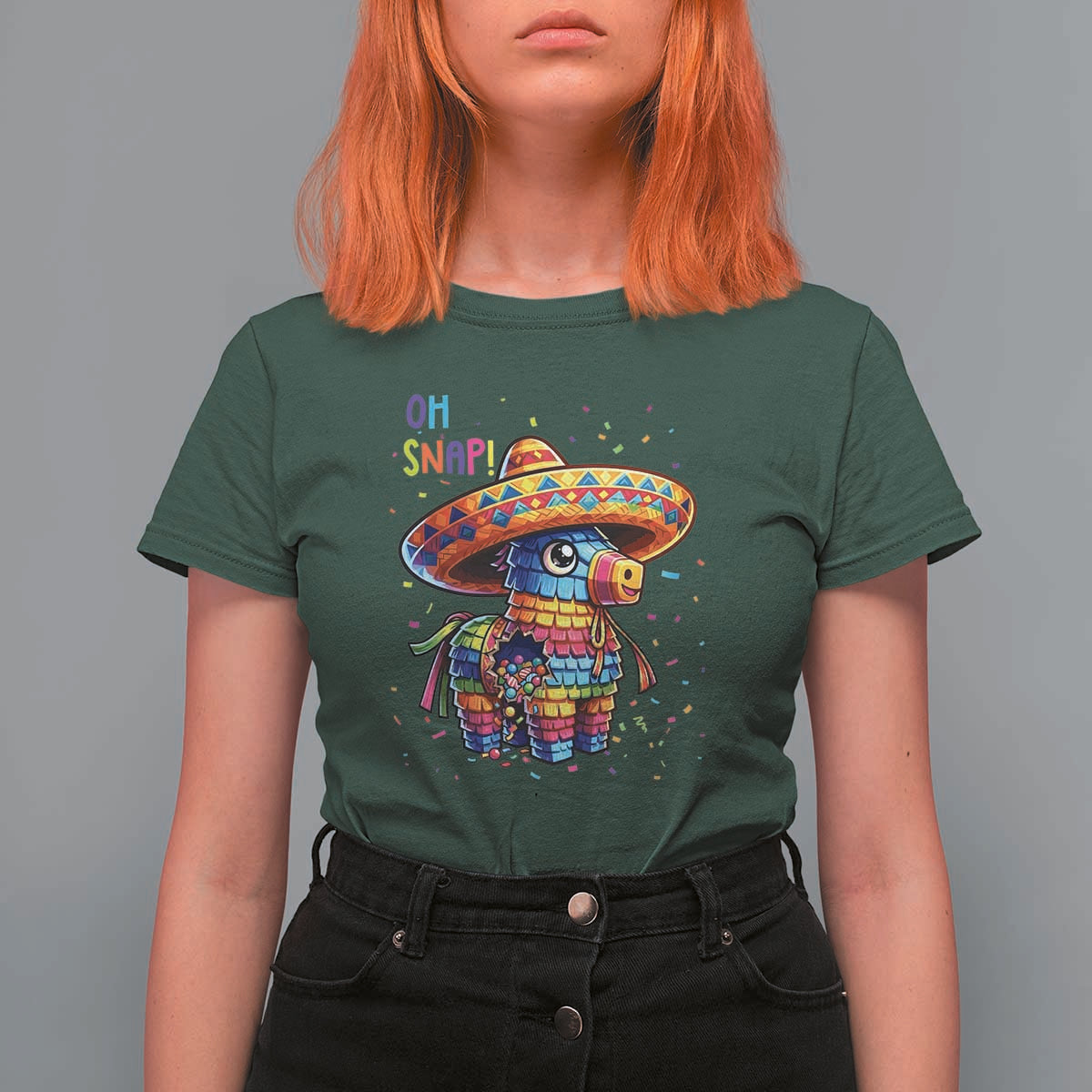 Hilarious Pinata Candy Rainbow Fiesta Party T Shirt For Women Oh Snap
