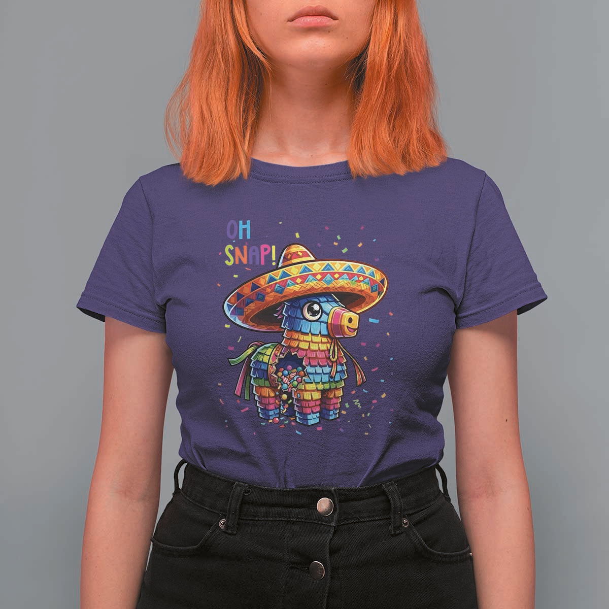 Hilarious Pinata Candy Rainbow Fiesta Party T Shirt For Women Oh Snap