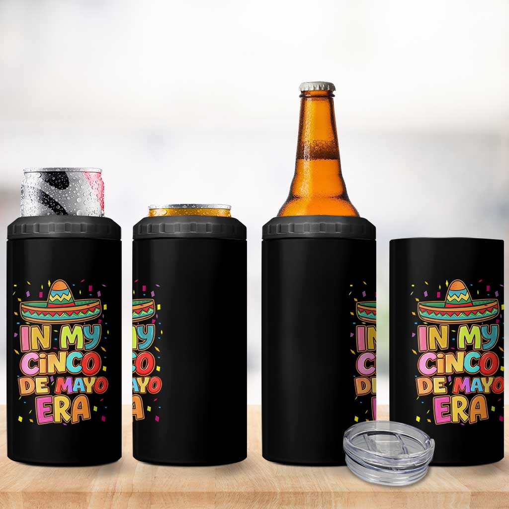 Funny Mexican Fiesta Party 4 in 1 Can Cooler Tumbler In My Cinco De Mayo Era