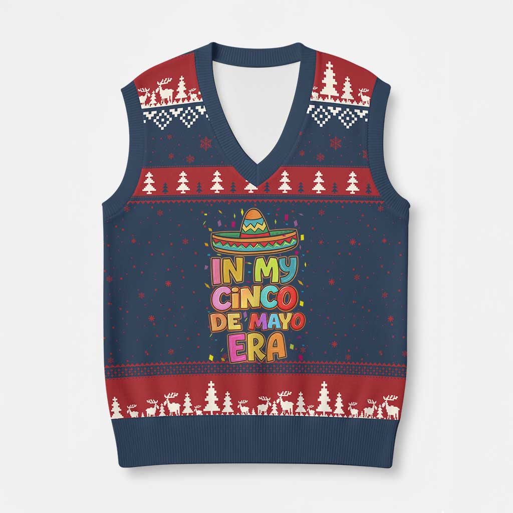 Funny Mexican Fiesta Party V-Neck Knit Sweater Vest In My Cinco De Mayo Era