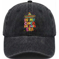 Funny Mexican Fiesta Party Washed Cotton Baseball Cap In My Cinco De Mayo Era