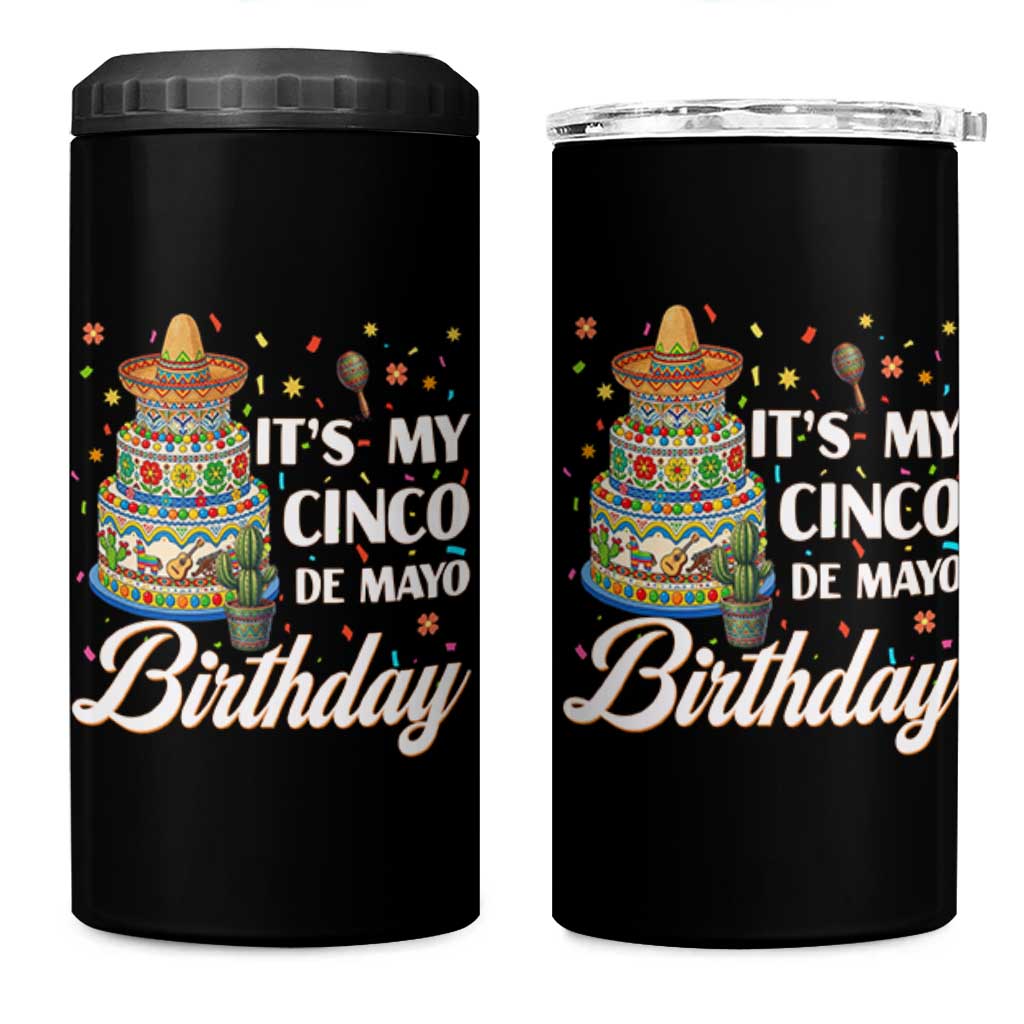 Funny Cinco De Mayo Birthday 4 in 1 Can Cooler Tumbler Mexican Fiesta Theme Party