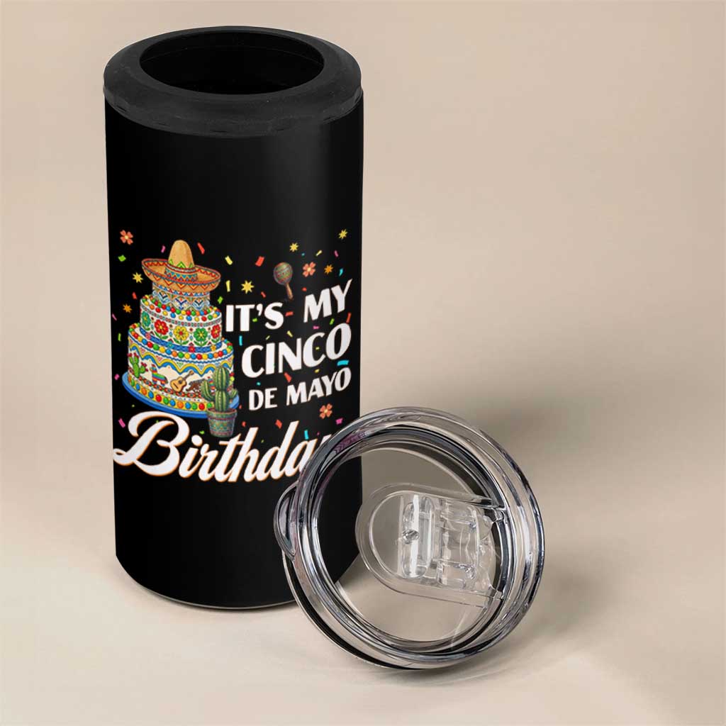 Funny Cinco De Mayo Birthday 4 in 1 Can Cooler Tumbler Mexican Fiesta Theme Party