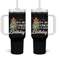 Funny Cinco De Mayo Birthday Tumbler With Handle Mexican Fiesta Theme Party