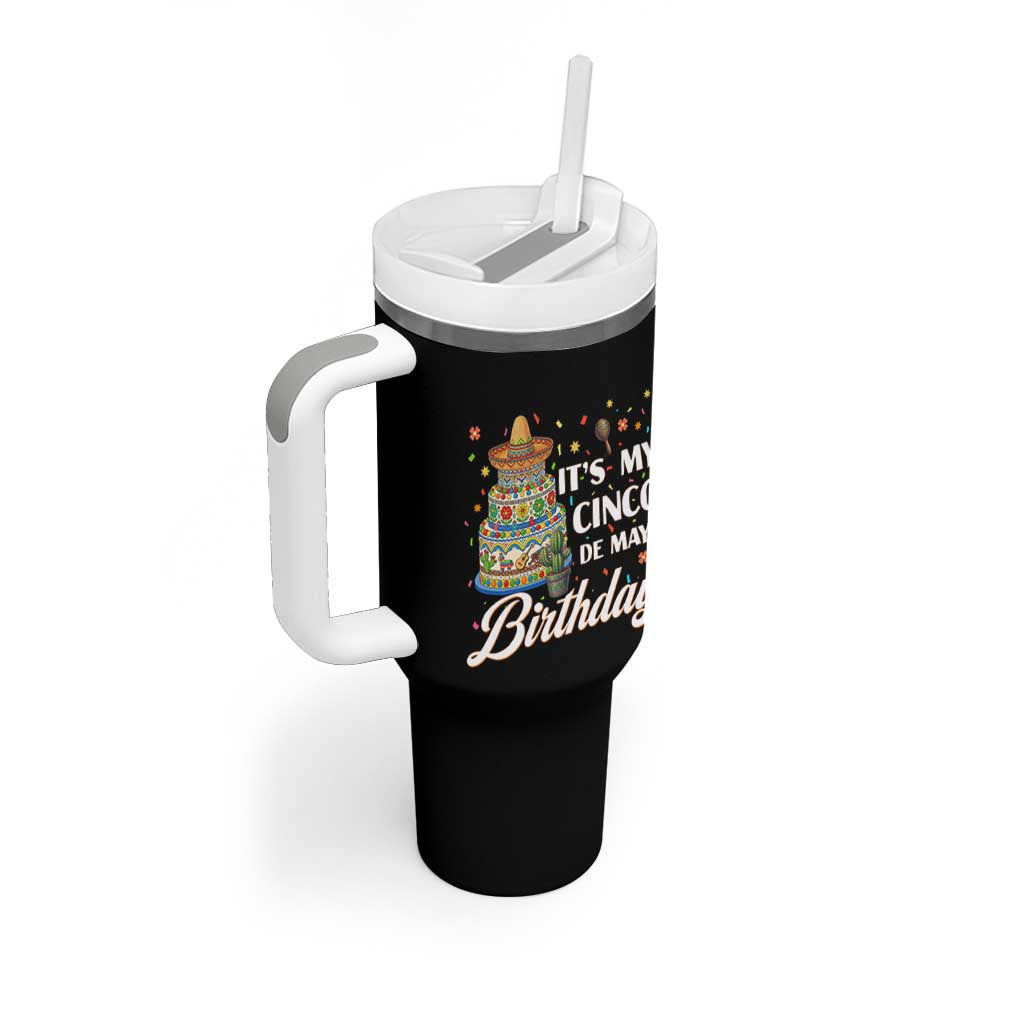 Funny Cinco De Mayo Birthday Tumbler With Handle Mexican Fiesta Theme Party