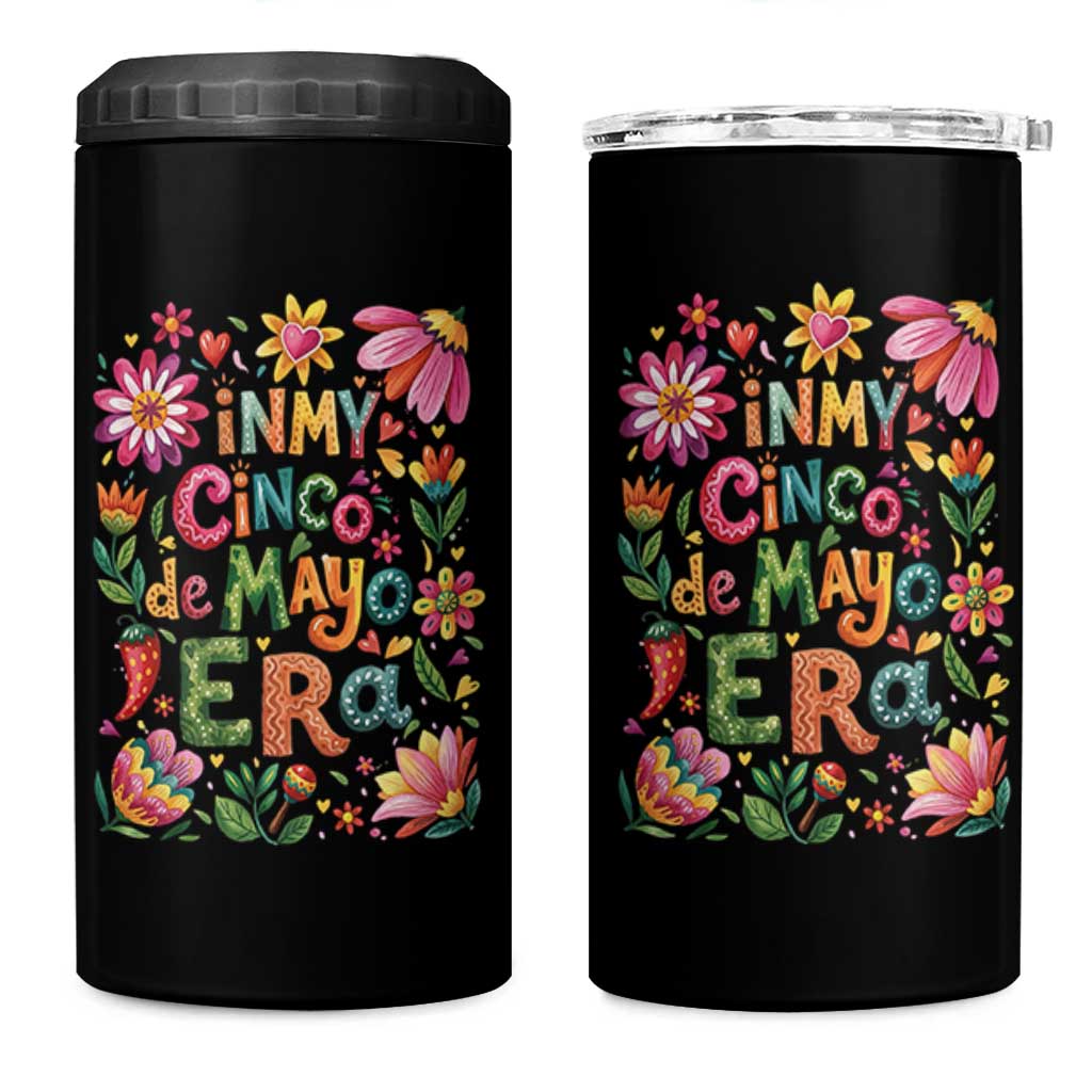 Trendy Floral Fiesta Celebration 4 in 1 Can Cooler Tumbler In My Cinco De Mayo Era