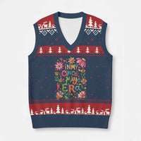 Trendy Floral Fiesta Celebration V-Neck Knit Sweater Vest In My Cinco De Mayo Era