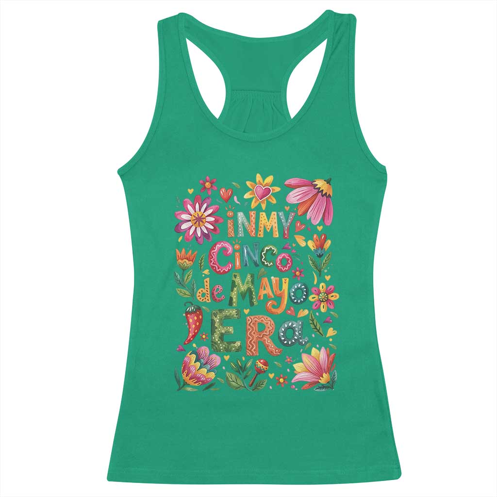 Trendy Floral Fiesta Celebration Racerback Tank Top In My Cinco De Mayo Era