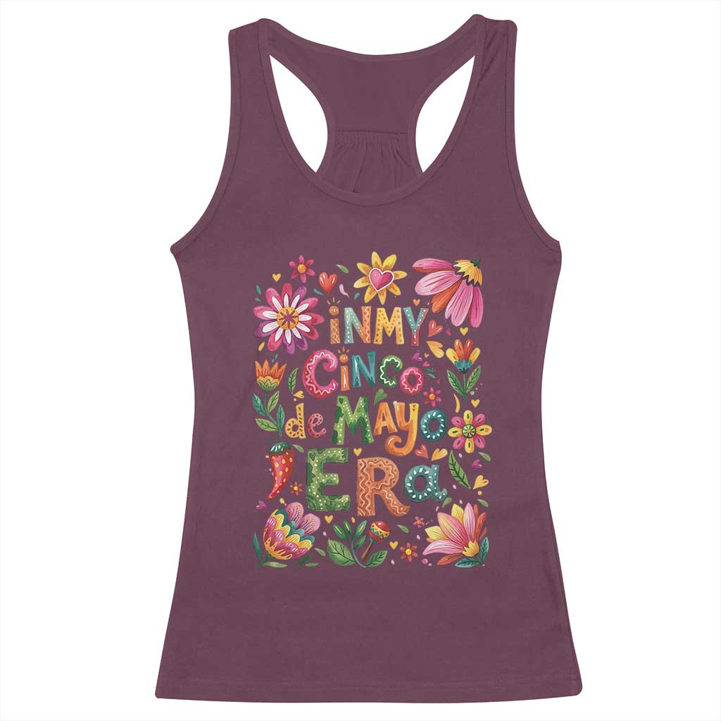 Trendy Floral Fiesta Celebration Racerback Tank Top In My Cinco De Mayo Era