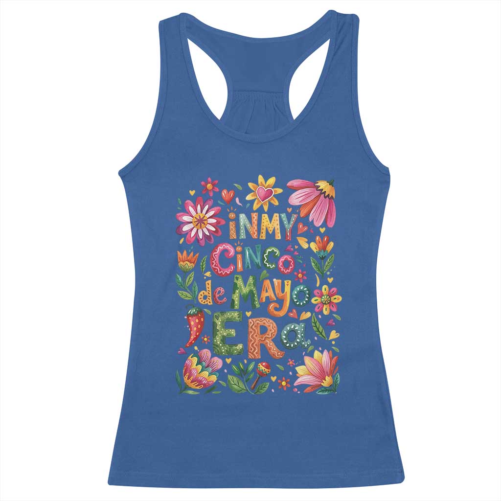 Trendy Floral Fiesta Celebration Racerback Tank Top In My Cinco De Mayo Era