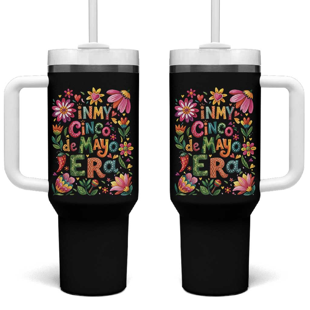 Trendy Floral Fiesta Celebration Tumbler With Handle In My Cinco De Mayo Era