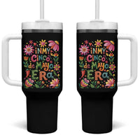 Trendy Floral Fiesta Celebration Tumbler With Handle In My Cinco De Mayo Era