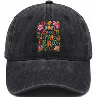 Trendy Floral Fiesta Celebration Washed Cotton Baseball Cap In My Cinco De Mayo Era