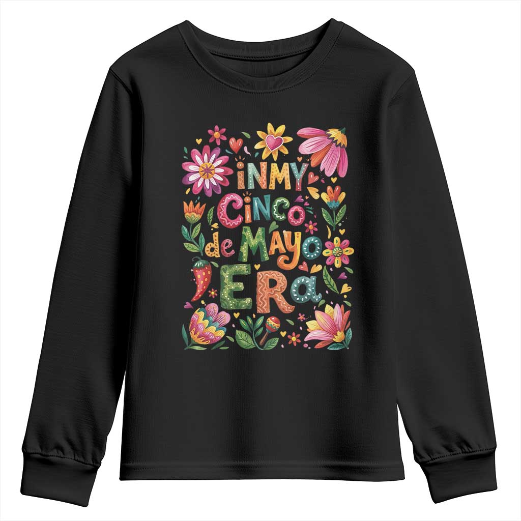 Trendy Floral Fiesta Celebration Youth Sweatshirt In My Cinco De Mayo Era