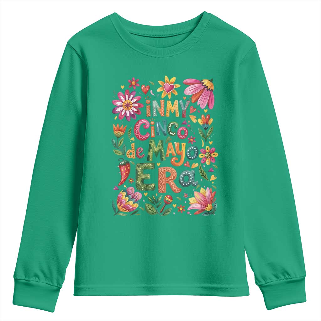 Trendy Floral Fiesta Celebration Youth Sweatshirt In My Cinco De Mayo Era