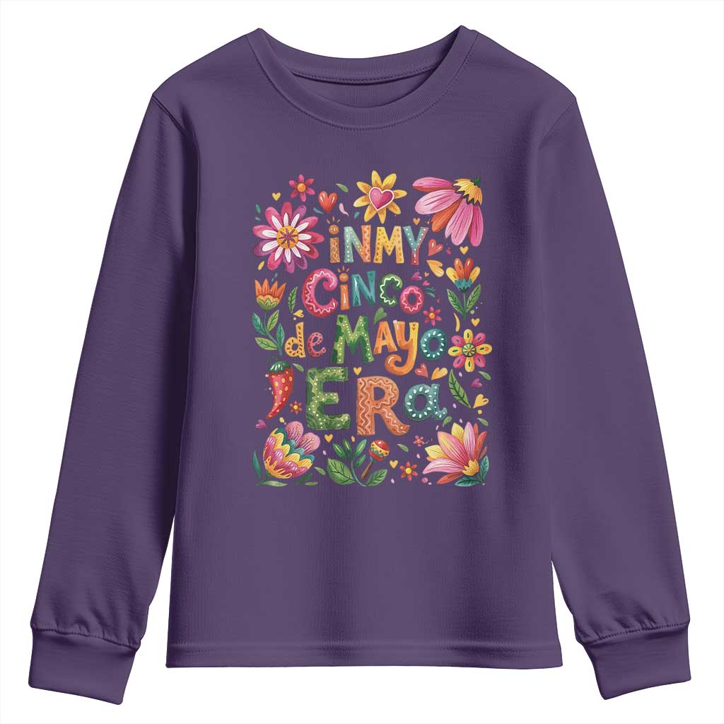 Trendy Floral Fiesta Celebration Youth Sweatshirt In My Cinco De Mayo Era