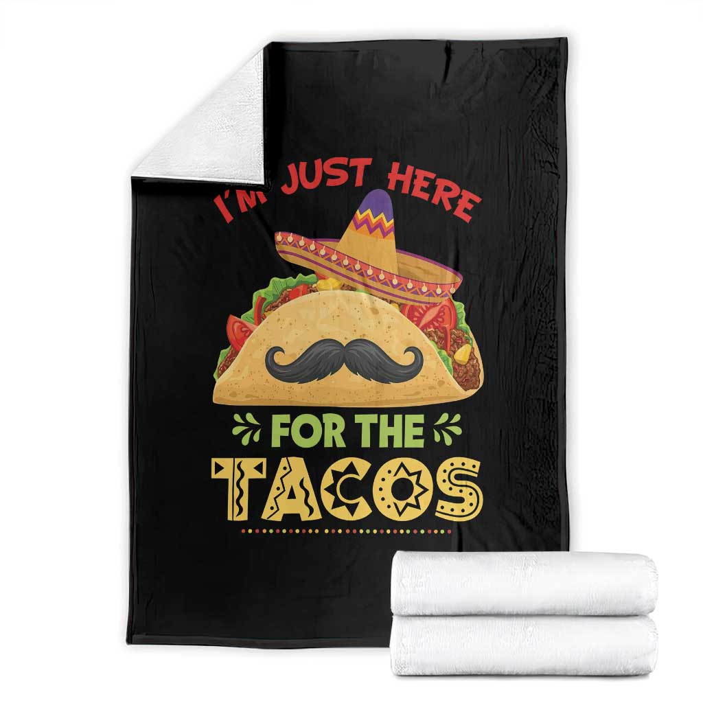 Funny Cinco De Mayo Taco Throw Blanket Just Here For The Tacos