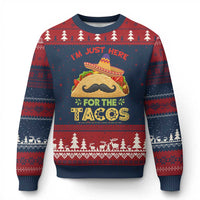 Funny Cinco De Mayo Taco Ugly Christmas Sweater Just Here For The Tacos