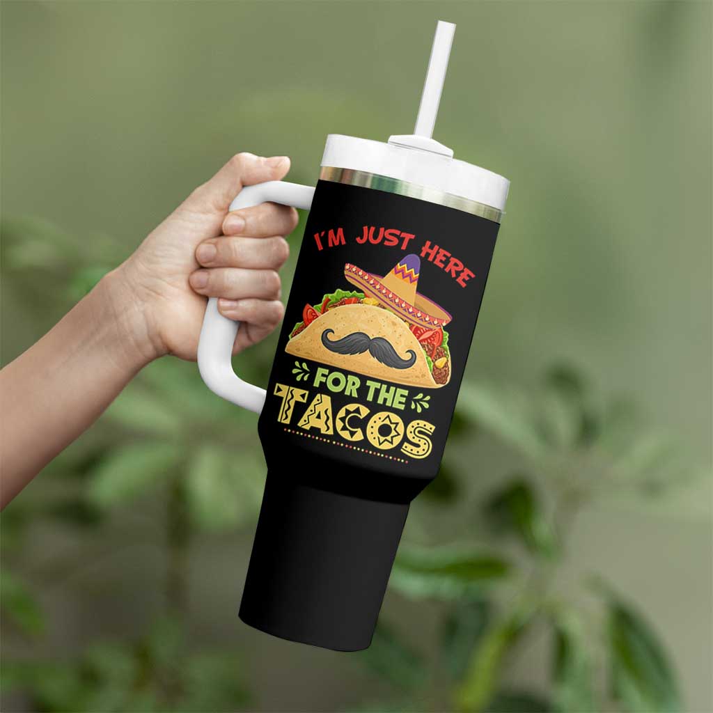 Funny Cinco De Mayo Taco Tumbler With Handle Just Here For The Tacos