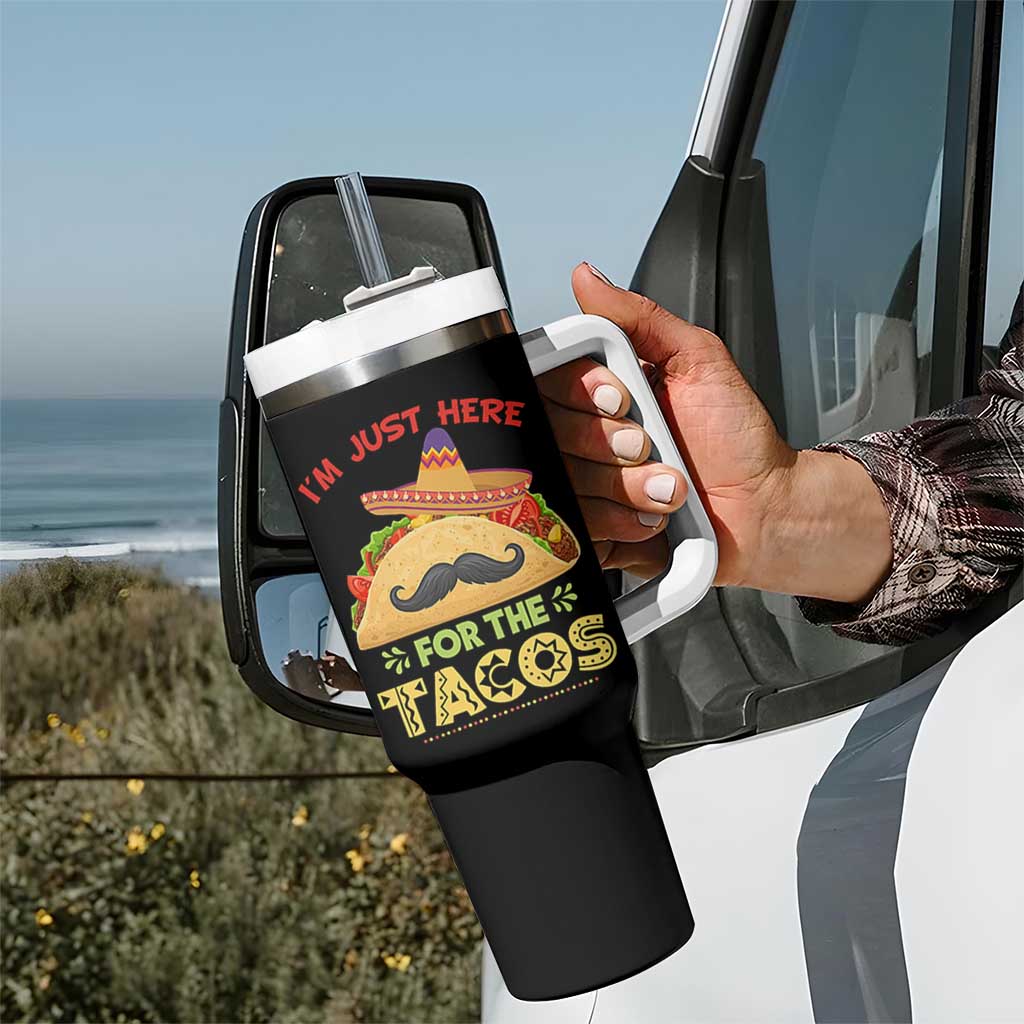 Funny Cinco De Mayo Taco Tumbler With Handle Just Here For The Tacos