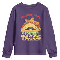 Funny Cinco De Mayo Taco Youth Sweatshirt Just Here For The Tacos