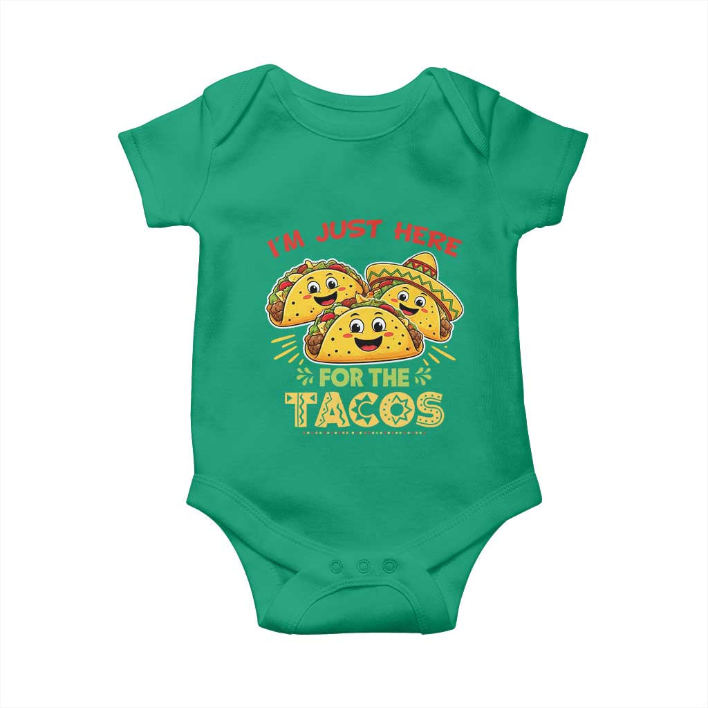 Funny Cinco De Mayo Just Here For The Tacos Baby Onesie Taco Lover Gift