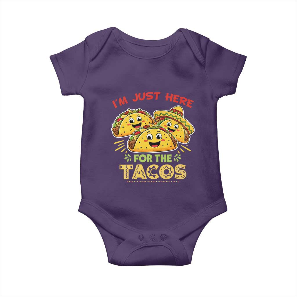 Funny Cinco De Mayo Just Here For The Tacos Baby Onesie Taco Lover Gift