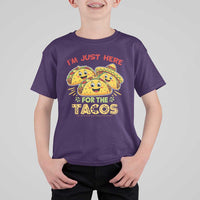 Funny Cinco De Mayo Just Here For The Tacos T Shirt For Kid Taco Lover Gift