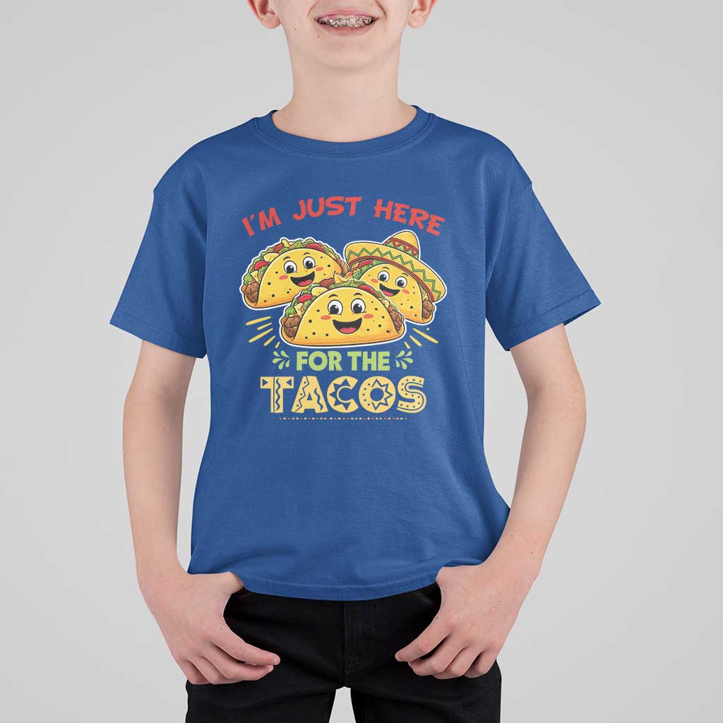 Funny Cinco De Mayo Just Here For The Tacos T Shirt For Kid Taco Lover Gift