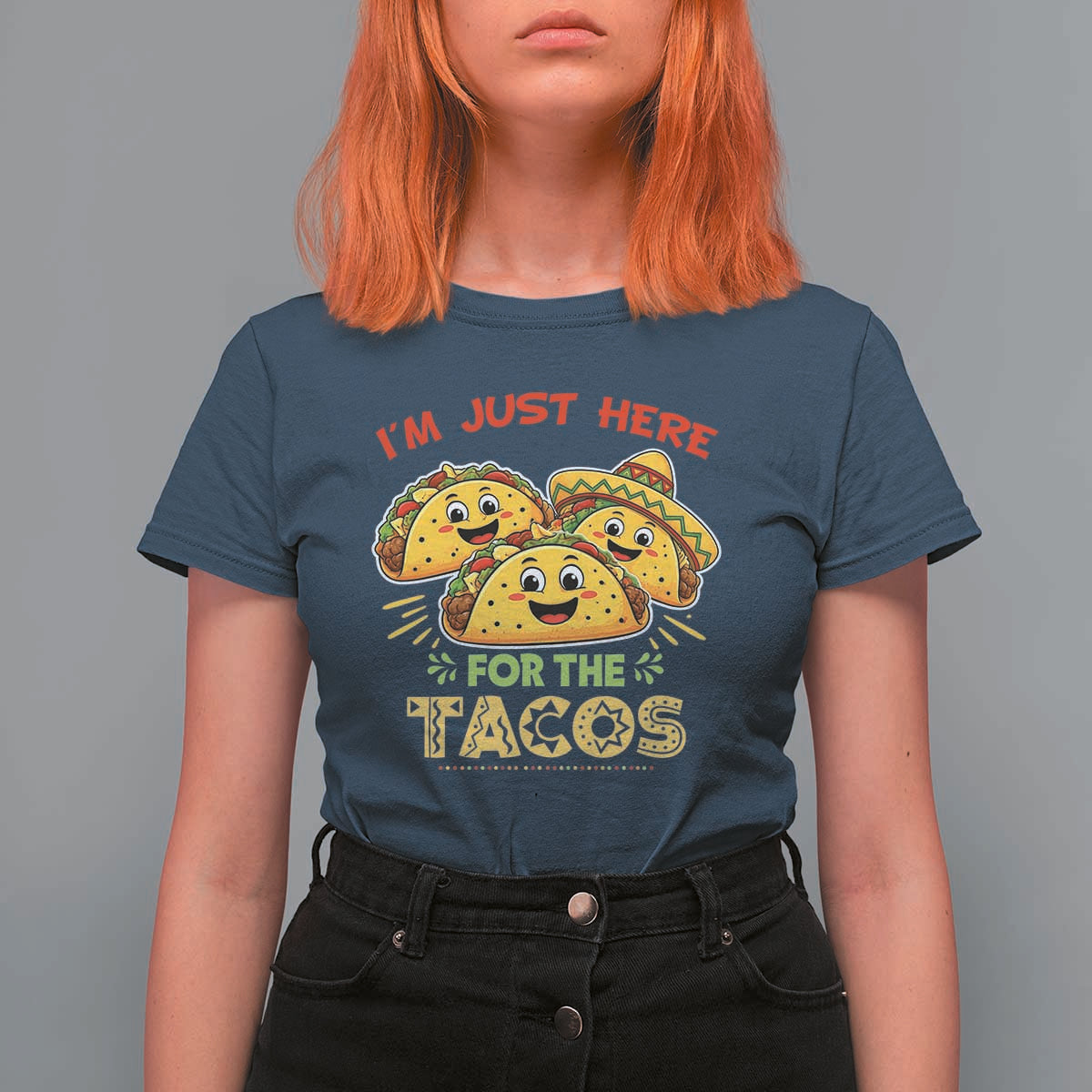 Funny Cinco De Mayo Just Here For The Tacos T Shirt For Women Taco Lover Gift