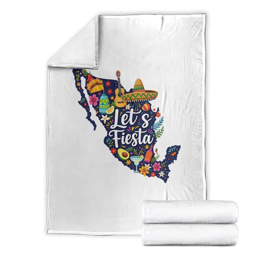 Cinco De Mayo Party Mexican Map Throw Blanket Lets Fiesta