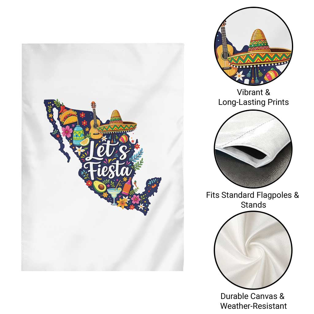 Cinco De Mayo Party Mexican Map Garden Flag Lets Fiesta