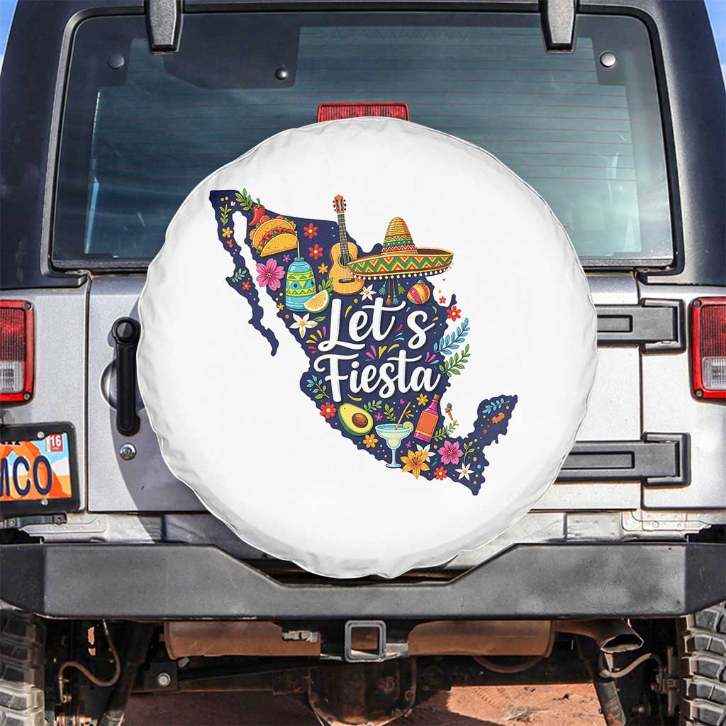 Cinco De Mayo Party Mexican Map Spare Tire Cover Lets Fiesta