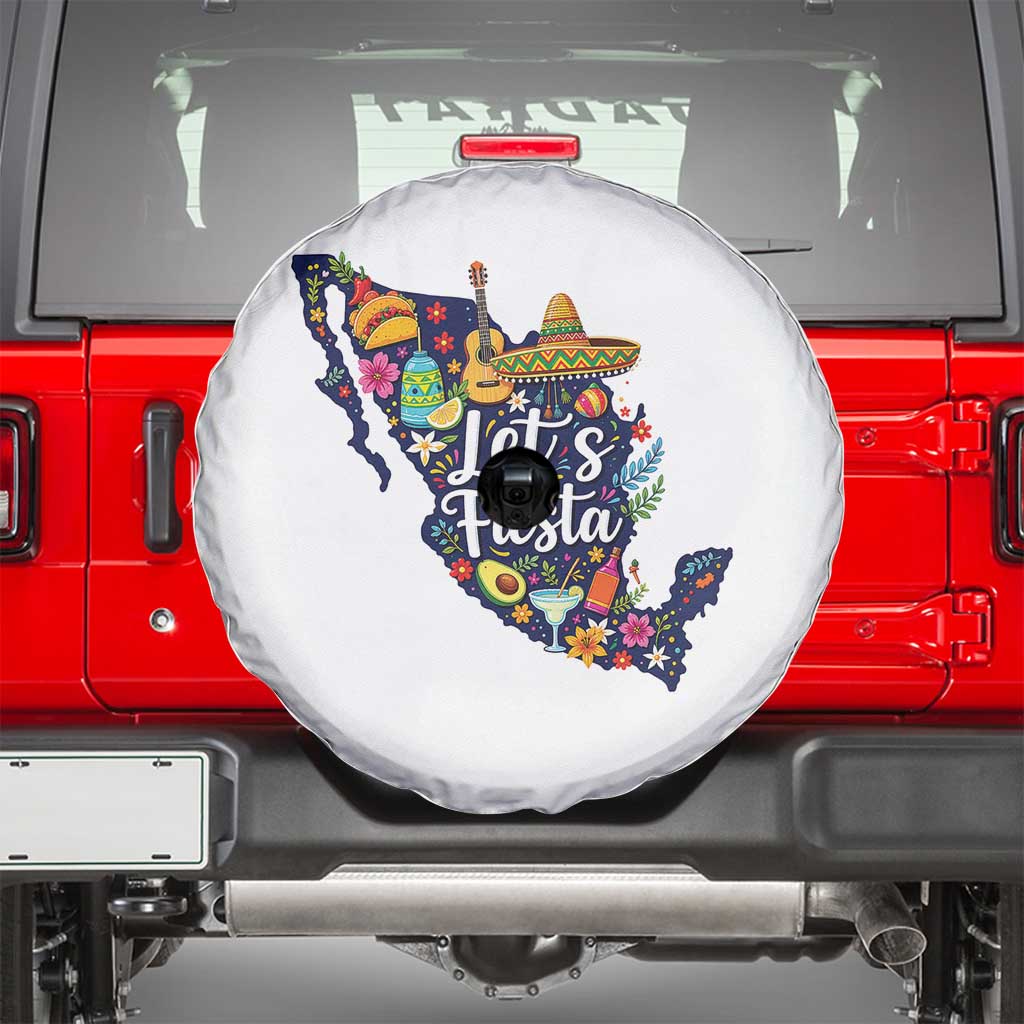 Cinco De Mayo Party Mexican Map Spare Tire Cover Lets Fiesta